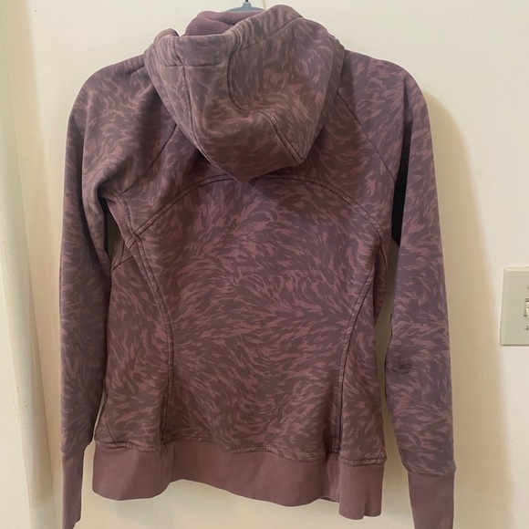 ATHLETA TRIUMPH PRINTED SMOKE ALMOND BROWN LYNX PATTERNED HOODIE SIZE S - Picture 8 of 10